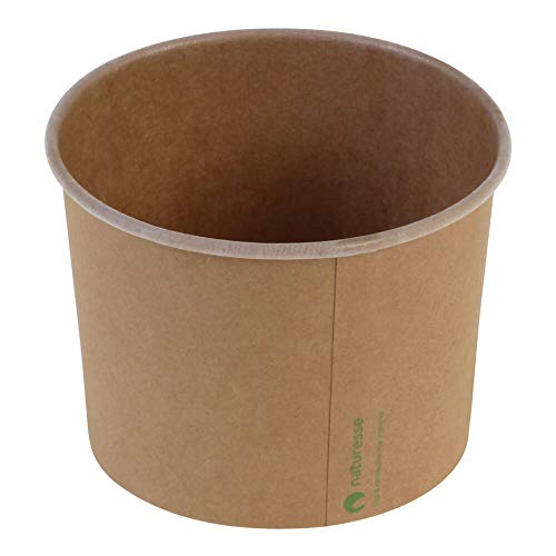 VEPATIM 50 Eisbecher Pappbecher Kraft mit umweltfreundlicher Beschichtung 480 ml Ø 105mm braun