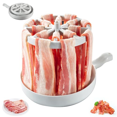 enseak Mikrowellen-speckkocher,Bacon Maker Mikrowelle,Microwave Bacon Tray Für Küche,Microwave Barbecue Grill, Bacon Wizard Microwave Crispy Bacon Maker,speckkocher-tablett Für Die Mikrowelle