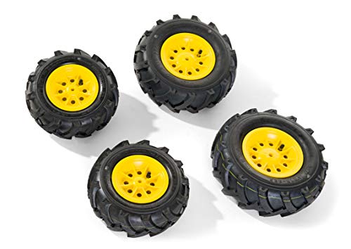 Rolly Toys Air Tyre (Luftbereifung für rollyJunior und rollyFarmtrac Trettraktoren, 4 Stück, Farbe Gelb, Zubehör für Kinderspielzeug) 409860