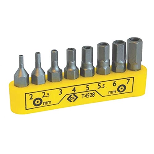 C.K T4528 Schraubendreher-Bits Satz Sechskant mit Bohrung -