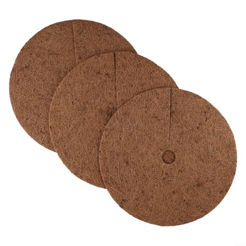 Allthingstore Kokos-Mulchscheiben, Kokosfaser-Pflanzenschutz, Kokosfaser-Matte, Blumentopf, natürliche Baumschutzmatte, Blumentopf-Abdeckring, Kokosfaserscheiben (30 cm)
