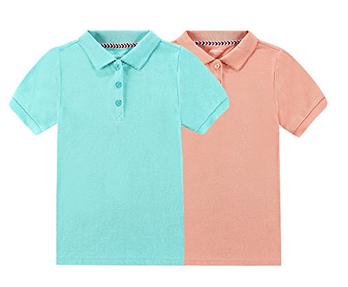 BIENZOE Mädchen Antimikrobiell Kurzes Hülsen 2pc Polo Satz Arkadien/Dahl 14/16