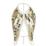 Pailletten Crop Top Körperkette Damen Bikini Pailletten Kette Neckholder Lange Brustkette Tank Top Glitzer Weste Clubwear BH Kette Sexy Körperschmuck für Nachtclub,Festival,Party,Bauchtanz