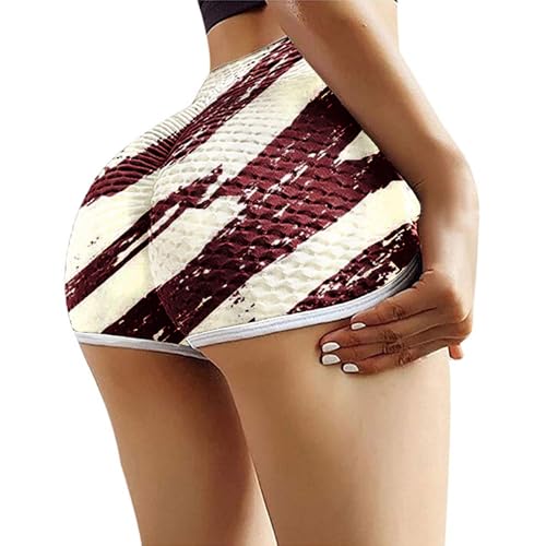Generisch Hochwertige Damen Yoga Shorts für Fitness Sport Training Laufen dehnbar bequem atmungsaktiv modisch ideal für Workout Freizeit (Light Yellow, M)