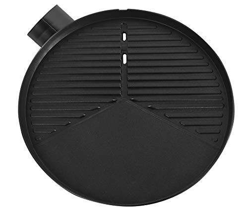 SUNTEC Ersatz-Grillplatte 42x42 [Antihaftgeschichte Grillplatte mit 42 cm Ø, passend für BBQ-9462 und BBQ-9486, Fettablauf, verdecktes Heizelement, max. 1600 W]