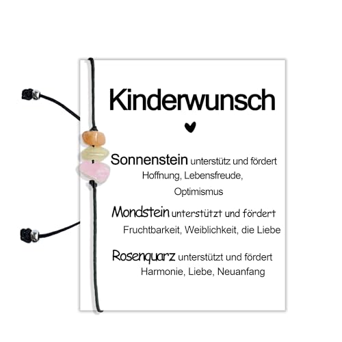 MKISHINE Karte Geschenk Kristall Kinderwunsch Geschenk Motivations Postkarte Edelsteine, Edelstein, Glück, Fruchtbarkeit, Mondstein, Aquamarin, Rosenquarz