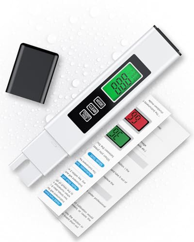 Pawfly 3-in-1 TDS-Messgerät Digitaler Wassertester, TDS EC und Temperatur (℃/℉) Messgerät, Schnelles genaues Wassertestgerät, 0-9999 ppm Wasserqualitäts-Testgerät für Trinkwasser Brunnen Aquarium
