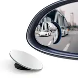Toter Winkel Spiegel Auto Toter-Winkel-Assistent 2 Stück Runder Rahmenloser 360° Drehbarer Convex Spiegel, HD Einstellbar für Auto LKW SUV Blind Spot Zusatzspiegel Außen