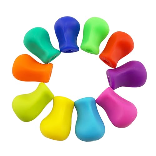 10 Stück Schreibhilfe für Stift Kinder,Silikon Ergonomische Schreiblernhilfe Grip, Schreibhilfe für Stift Kinder 10 Farben,Grip Schreiblernstift Bleistift,Stifthaltung Hilfe Bleistift Griffe.