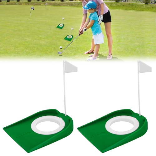 Abeillo 2 Stück Golf Puttingbecher Mit Flagge - Übungs-Putter-Pad, Putting Übungshilfen, Trainingshilfe, Putterloch Für Männer Und Frauen - Drinnen Und Draußen, Zuhause, Büro, Hof, Rasen
