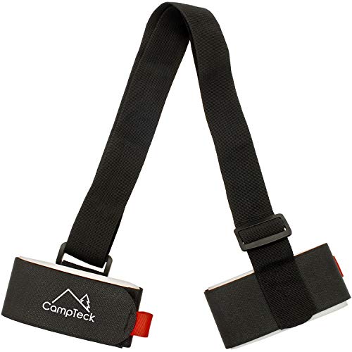 CampTeck U6893 - verstellbarer ski carrier strap Ski Tragegurt für Skis und Stöcke - Gepolsterter Schaumstoff und Haken-Schlaufenverschluss, für den einfachen Transport und Reise - Schwarz