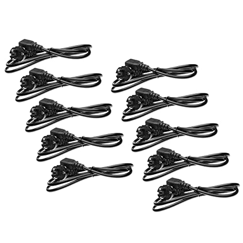vhbw 10x Netzkabel für Kaltgeräte Schutzkontaktstecker C13 Buchse 1,2m für PC Monitor Computer Drucker usw.