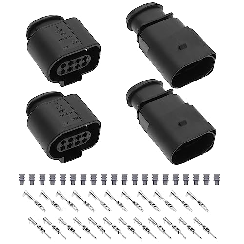 ECSiNG 2 Sätze 8-poliger Männlicher Weiblicher Steckverbinder 1J0973714 1J0973814 für Auto Sensor Verbindungsstecker Reparatur Ersatzteile Kfz-Komponenten