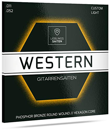 Gitarrensaiten Westerngitarre - Premium Stahl-Saiten für Westerngitarren - 6 Saiten Set