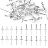 YFLeomry Aluminium Blindnieten mit großem Flansch, 4,8x16mm Flansch Pop Nieten, Popnieten Kuppelkopf für, Aufbewahrungsbox, Möbel, Marine（125 Stück）