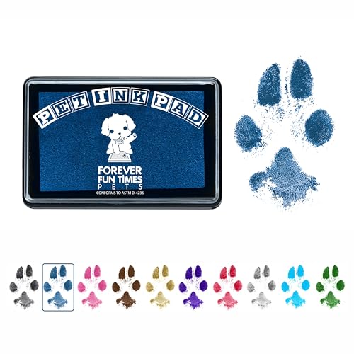 Forever Fun Times Leicht zu reinigendes Pfotenabdruck-Set | Erhalten Sie Hunderte von Abdrücken aus einem kostengünstigen Pfotenabdruck-Set | 100% sicher und haustierfreundlich (Blau)