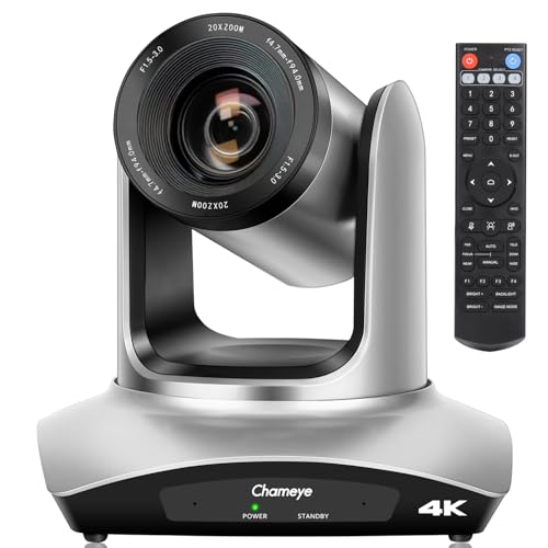 Chameye 4K HDMI PTZ Kamera 20x Optischer Zoom mit HDMI/USB3.0/LAN(PoE) für Videokonferenz, Live-Gottesdienst, YouTube OBS vMix OBS Live Streaming Kamera - C420