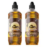 HORECA CANDLES Bio Zitronella Lampenöl – 2x1L Natürliches Zitronella-Öl – Rauchfrei & Geruchlos – Für Öllampen, Gartenfackeln & Laternen