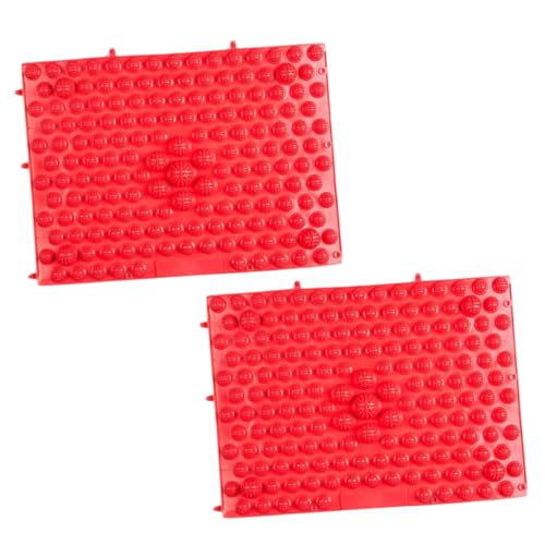 HOMOCONO 2er Set Fußmassage Pad Reflexzonenmassage Matte Akupressur Entspannung Matte Für Fußmassagen Rote Fußmassageauflage Für Entspannende Reflexzonenbehandlung