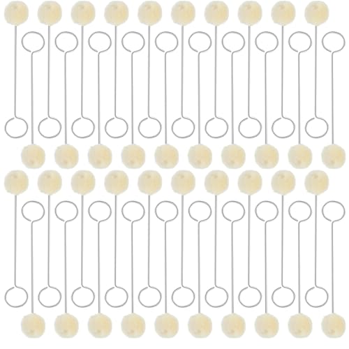 Piuluvor® 60 Stück Wolle Dauber Pinsel Kinder Kugelpinsel Malerei Wollpinsel 15 × 2cm Stupfpinsel für DIY Malen Färben Verschmieren