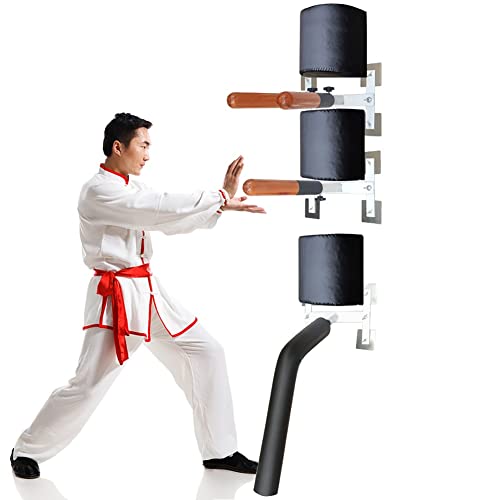 Tragbarer Wing Chun Dummy, Wandmontage Wing Chun holzpuppe, Kampfsport-Training Wooden Dummy, mit Federarmen für Baum oder weiche Objekte