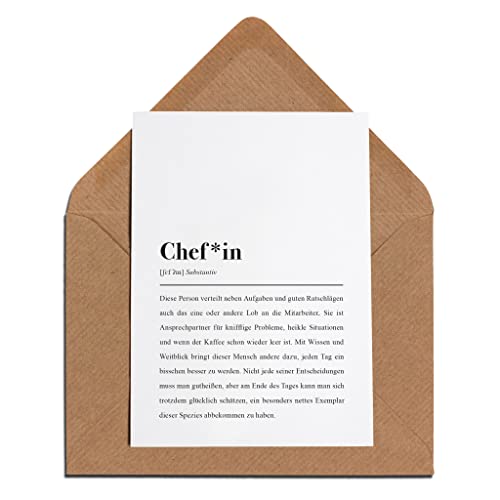 Chef oder Chefin Karte mit Umschlag – Chef*in Definitionen