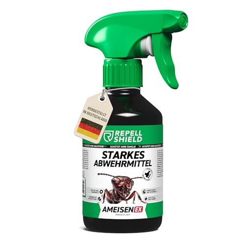 RepellShield® Citronella Ameisenspray für Innenräume & Außen - Natürliches Ameisen Mittel mit ätherischen Ölen - Zitrusduft - Alternative zu Ameisenköder & Ameisenfalle für innen, 250ml