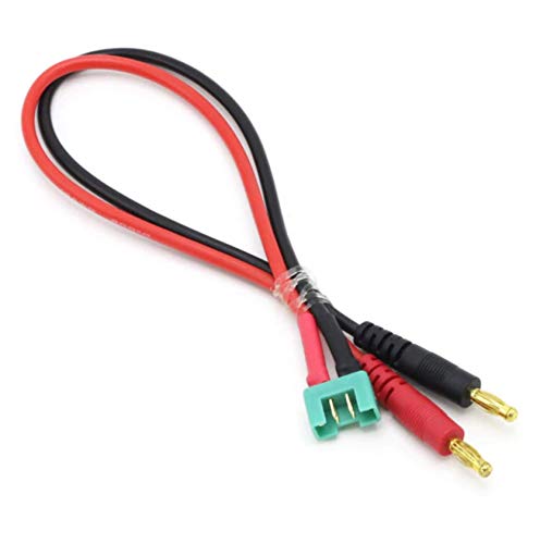 VUNIVERSUM Premium Ladekabel mit MPX Multiplex kompatibel Stecker 6Pin M6 auf 4mm Bananenstecker Goldstecker für Lipo Akku Länge 30cm 14AWG 2.5 mm² Silikon Kabel RC Modellbau