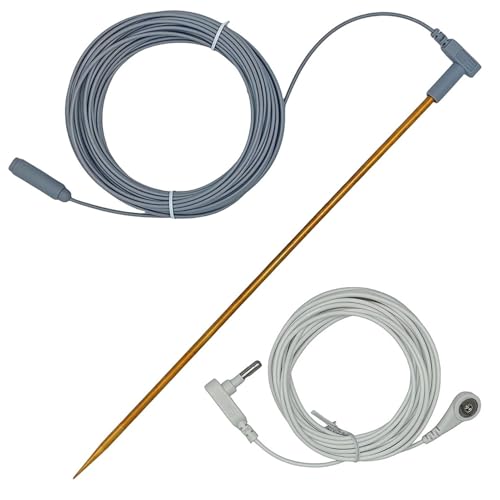 30 Cm Kupfer-Erdungsstangen-Set Messing Tragbares Erdungsstab-Set Erdungsstab Mit 40 Fuß Langem Draht Erdungskabel Mit Kabel Mobil Tragbar Leicht Und Wiederverwendbares Erdungsverbundene Produkte