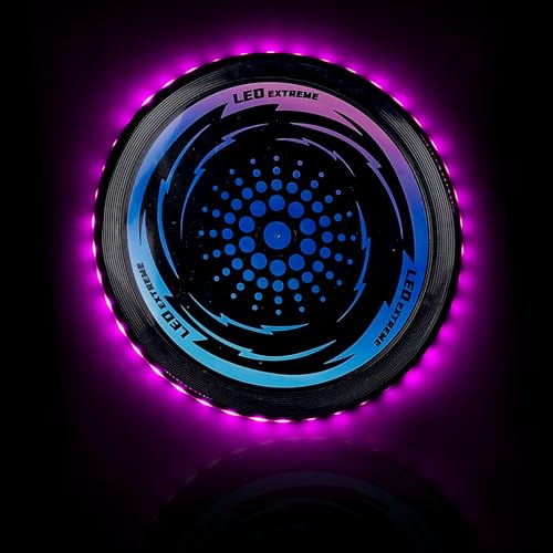 ATMWM Leuchtende Frisbee, Ultimate Frisbee LED, Leuchtende Flugscheibe mit 42 LED-Lichter, Wiederverwendbar, LED Frisbee Disc Spaßsport, Disc Spaßsport für Kinder Erwachsene im Freien