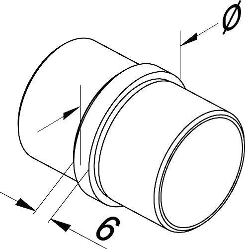 Steckfitting gerade, für Rohr Ø 33,7x2,0 Edelstahl V2A Rohrverbinder Verbinder für Rohre Geländerbau Geländer Treppen Balkongeländer Terrassengeländer Balkon Terrasse