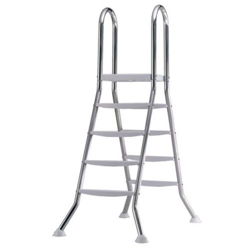 Poolleiter Edelstahl Edelstahlleiter 5+5 für Becken bis 1,35m, Schwimmbadleiter - 2X 5 Stufen Hochbeckenleiter