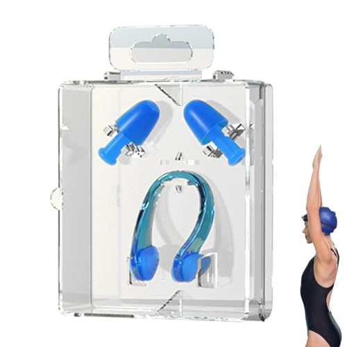 Schwimm-Nasenklammer, Schwimm-Nasenstecker | Ohrstöpsel Nasenstöpsel - Box-Paket, komfortabel, wasserabweisend, professionell, wiederverwendbare Schwimmer-Ohrstöpsel, Nasenklammer für Wassersport, Sur