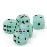 WeLoveBeads W6 Würfel rauchiges Jade/schwarz - Made in Germany! - 5Stk