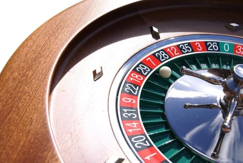 Dal Negro Montecarlo 50cm Mahogany Roulette Wheel - Large Wooden Roulette Wheel - Single 0 with Precision Bearing Mechanism - Home Casino Games