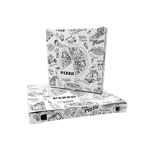 TOMMI Pappschachteln für Pizza, 50 x 50 x 5 cm, Packung mit 50 Stück