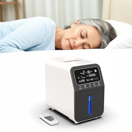 Creliver Sauerstoffkonzentrator Tragbarer,Sauerstoffgerät für Zuhause 1-9L/m93%~35% einstellbar, 2in1 Sauerstoffverneblung, 24H kontinuierliche Sauerstoffversorgung, PSA-Technologie,Remote Control