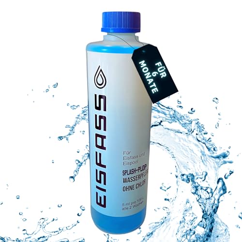 Eisfass® Wasserpflege ohne Chlor 500ml für Mini Pool - Planschbecken - Eispool zum Eisbaden Sehr geringer Verbrauch - Hält ca. 6 Monate eine Flasche