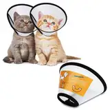 2 Stück Halskrause Katze, Halskrause für Hund Haustiere Schutzhalsband Kegelhalsbänder aus Kunststoff, Leichter Elisabethanischer Kragen, Kegel Einstellbar Halskrause für Katzen kleine Hunde
