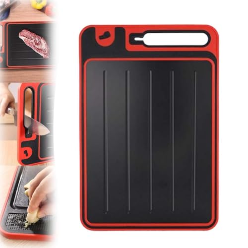 4 in 1 Thawing Mat, 4-in-1-Auftaubrett, 4-in-1 Küchen Gadget mit integriertem Messerschärfer und Gewürzreibe, Auftauplatten Schnellauftauplatte für Lebensmittel - 21x31cm