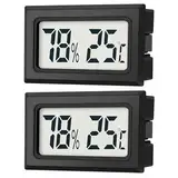 JEDEW 2er-Set Mini Digitale Thermometer-Hygrometer, Innen Temperatur- und Luftfeuchtigkeitmessgerät für Innenraum Gewächshaus Luftbefeuchter Reptilien, Großer LCD-Bildschirm Zentigrad ℃ (2)