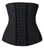 YIANNA Korsett Shapewear Damen Bauchweg Stark Formend Latex Waist Trainer Sport Body Shaper Corsage Taillen Mieder Taillenformer Schwarz 20173 L