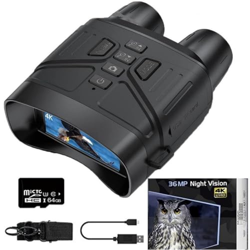 Nachtsichtgerät, 4K 4000mAh wiederaufladbares 3" Nachtsichtgerät mit 600M Reichweite und 5X digitalem Zoom, Infrarot Fernglas IP65 für Jagd Camping Beobachtung mit 32GB TF Karte