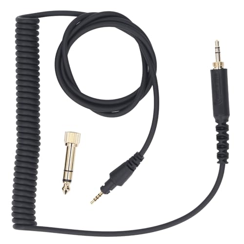 Spiralförmiges Audiokabel Als Ersatz für Pioneer DJ HDJ CUE1 HDJ CUE1BT HDJ X5 HDJ X7 HDJ S7, Federverlängerungs-Soundkabel mit 3,5-mm-Stecker und 6,3-mm-Adapter