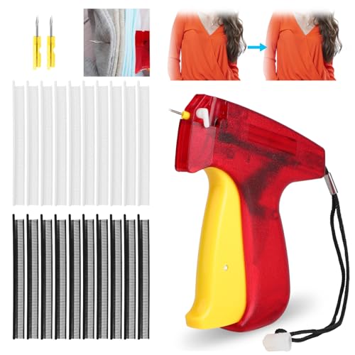 Flex Clip Pistole für Kleidung,Stitch Gun für Kleidung Mit 2 Nadeln 20stk Plastiknadel,Schnelles Kleidungsfixiergerät,Schnelles Kleidungsfixiergerät