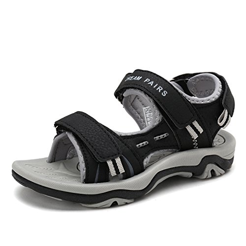 DREAM PAIRS Mädchen Jungen Unsex Sandalen Kinder Sommer Sportsandalen Sommerschuhe Mode Turnschuhe Offenen Sportliche Sandalen,Size 30,Schwarz/Hell/Grau,170891_K