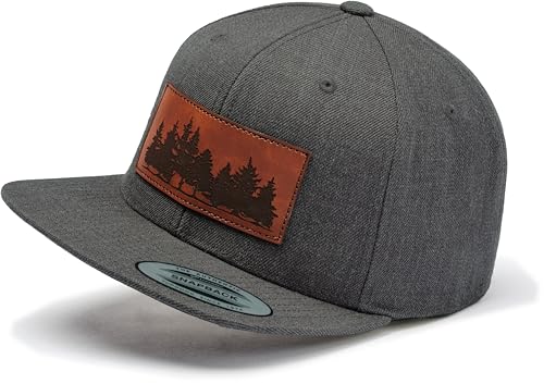 Cap Herren Flexfit Snapback : Woodland - Kappi für Naturliebhaber Damen Baseball Cap Kappe Mütze Outdoor Natur Wald Kletter Ausrüstung Wander Zubehör (Darkgrey/Darkgrey)