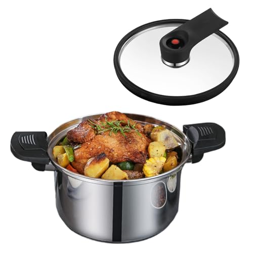 Yaztauho Schnellkochtopf,Edelstahl Schnellkochtopf Mit Schnellem Kochergebnis | Ergonomisches Kochgeschirr Für Effizientes Kochen Bei Familienfeiern & Treffen Mit Freunden