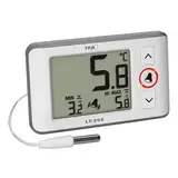 TFA Dostmann Digitales Profi-Thermometer mit wasserdichten Kabelfühler LT202, 30.1052, permanente Anzeige der Max.-Min.-Werte, Temperaturalarm, für Aquarien/Kühlschränke geeignet (weiß)