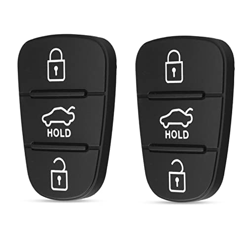 HooRLZ 2 Stück 3 Tasten Autoschlüssel Tastenfeld für Hyundai i10 i20 i30 ix20 ix35 Kia Rio Ceed Soul Venga Sportage Sorento Picanto, Tastenfeld Hyundai i20, Tastenfeld Hyundai i30